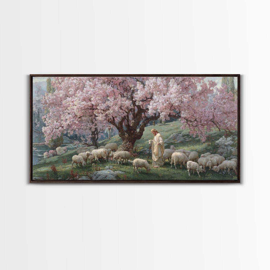 Blossoms Of Mercy – Framed Canvas Print – Christian Wall Art – Jesus Painting – Christian Art Canvas – Vintage Christian Art – Christian De