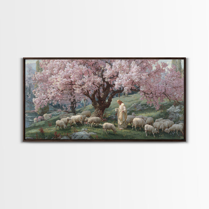 Blossoms Of Mercy – Framed Canvas Print – Christian Wall Art – Jesus Painting – Christian Art Canvas – Vintage Christian Art – Christian De