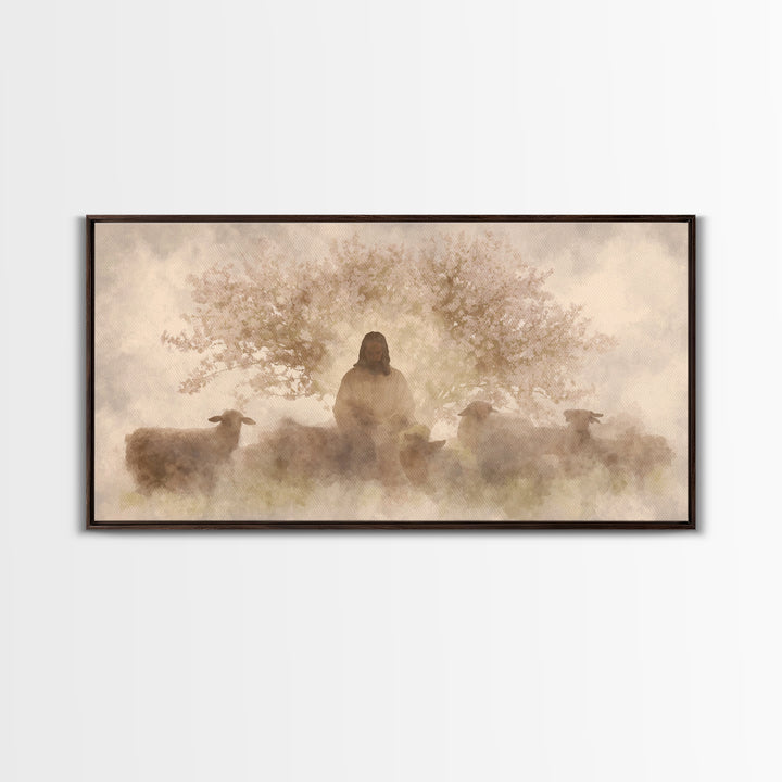 Grace In Bloom – Framed Canvas Print – Christian Wall Art – Christian Art Canvas – Jesus Painting – Subtle Christian Art – Christian Christ