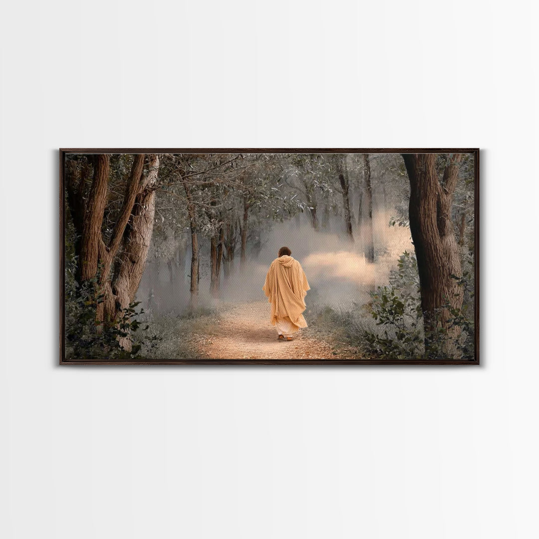 Walk Of Grace – Framed Canvas Print – Christian Wall Art – Christian Art Work – Jesus Painting – Modern Christian Art – Christian Decoratio