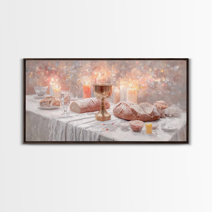 Table Of Grace, Framed Canvas Print, Christian Art Canvas, Christian Wall Art, Christian Painting, Christmas Wall Art, Christian Decor For