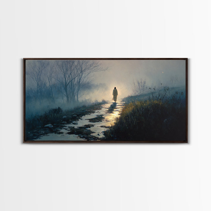 Winter’s Gentle Way, Framed Canvas Print, Christian Art Canvas, Christian Wall Art, Jesus Painting, Christian Art Gift