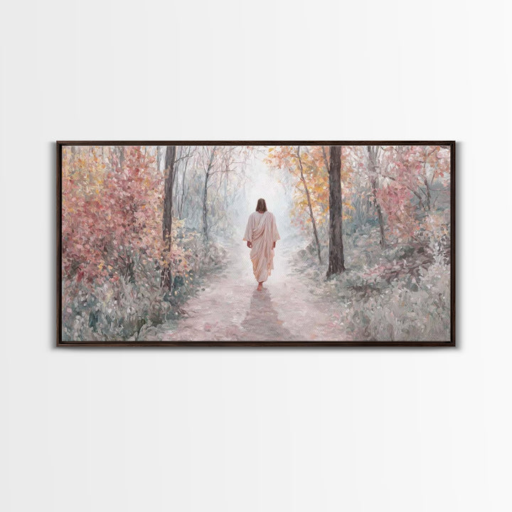 Soft Heavenly Road | Framed Canvas Print | Christian Art Canvas | Jesus Painting | Christian Wall Art | Christian Decor