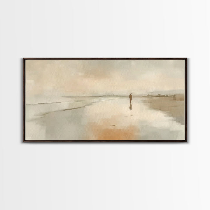 Silent Footsteps – Framed Canvas Print – Christian Art Print – Jesus Painting – Christian Wall Art – Modern Christian Art – Christmas Wall
