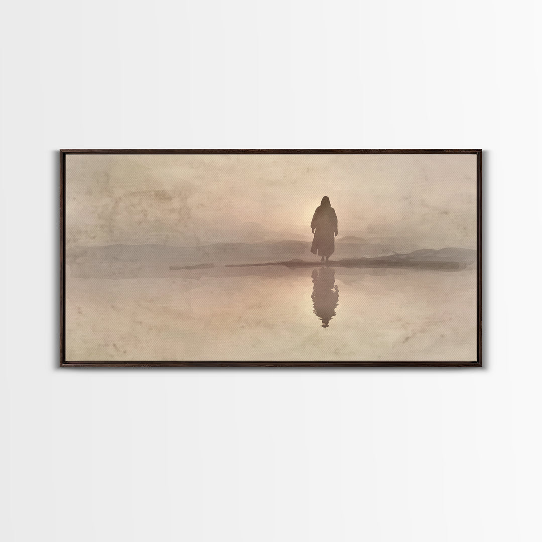 Desert Dawn – Framed Canvas Print – Christian Wall Art – Christian Art Canvas – Jesus Painting – Modern Christian Art – Christmas Art Print