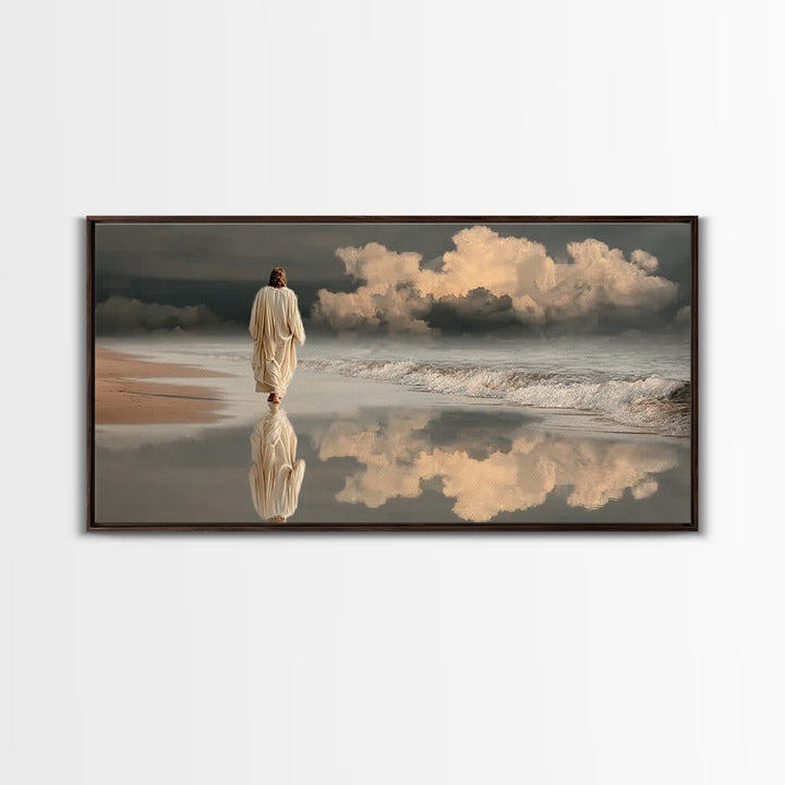 Stormlight Path – Framed Canvas Print – Christian Wall Art – Jesus Painting – Christian Art Canvas – Moody Christian Art – Christian Decora