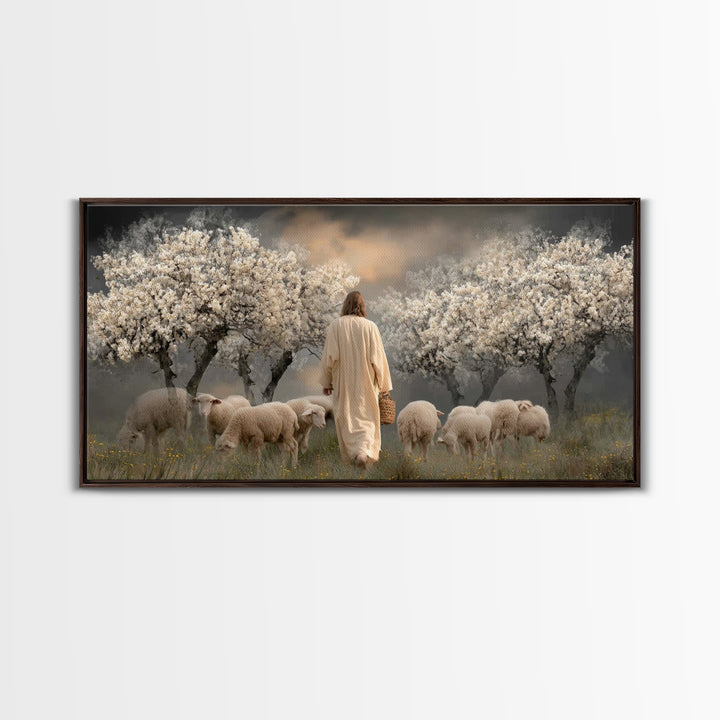 Orchard Guardian – Framed Canvas Print – Christian Art Canvas – Jesus Painting – Christian Wall Art – Moody Christian Art – Christian Art G