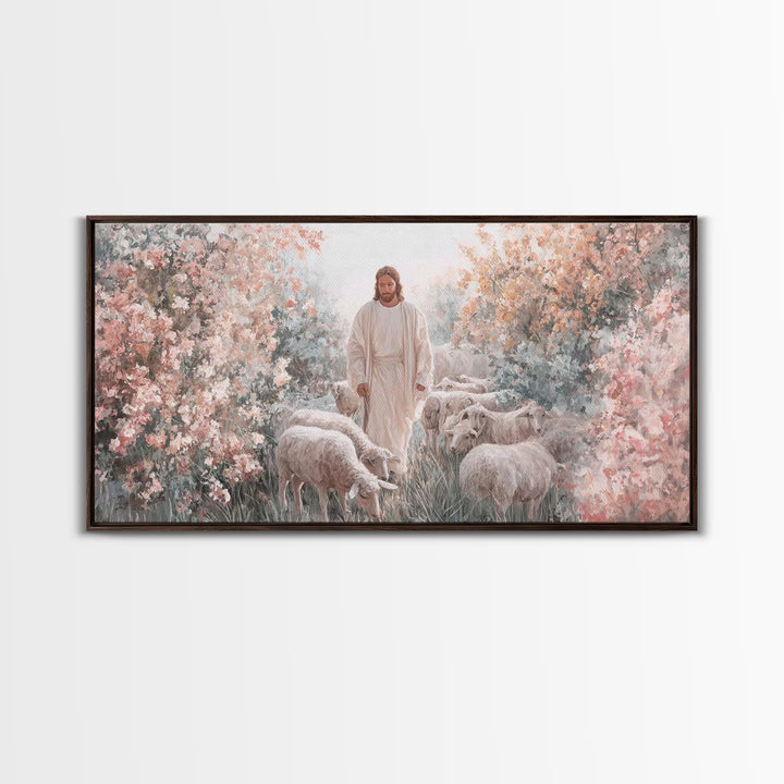 Blossoms Of Grace – Framed Canvas Print – Christian Wall Art – Jesus Painting – Christian Decor – Christian Art Canvas – Christmas Art