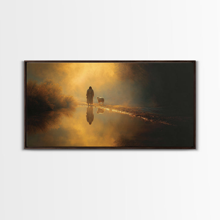 Evening Hopefall | Framed Canvas Print | Jesus Painting | Christian Wall Art | Christian Decor | Christmas Art | Christian Art Canvas