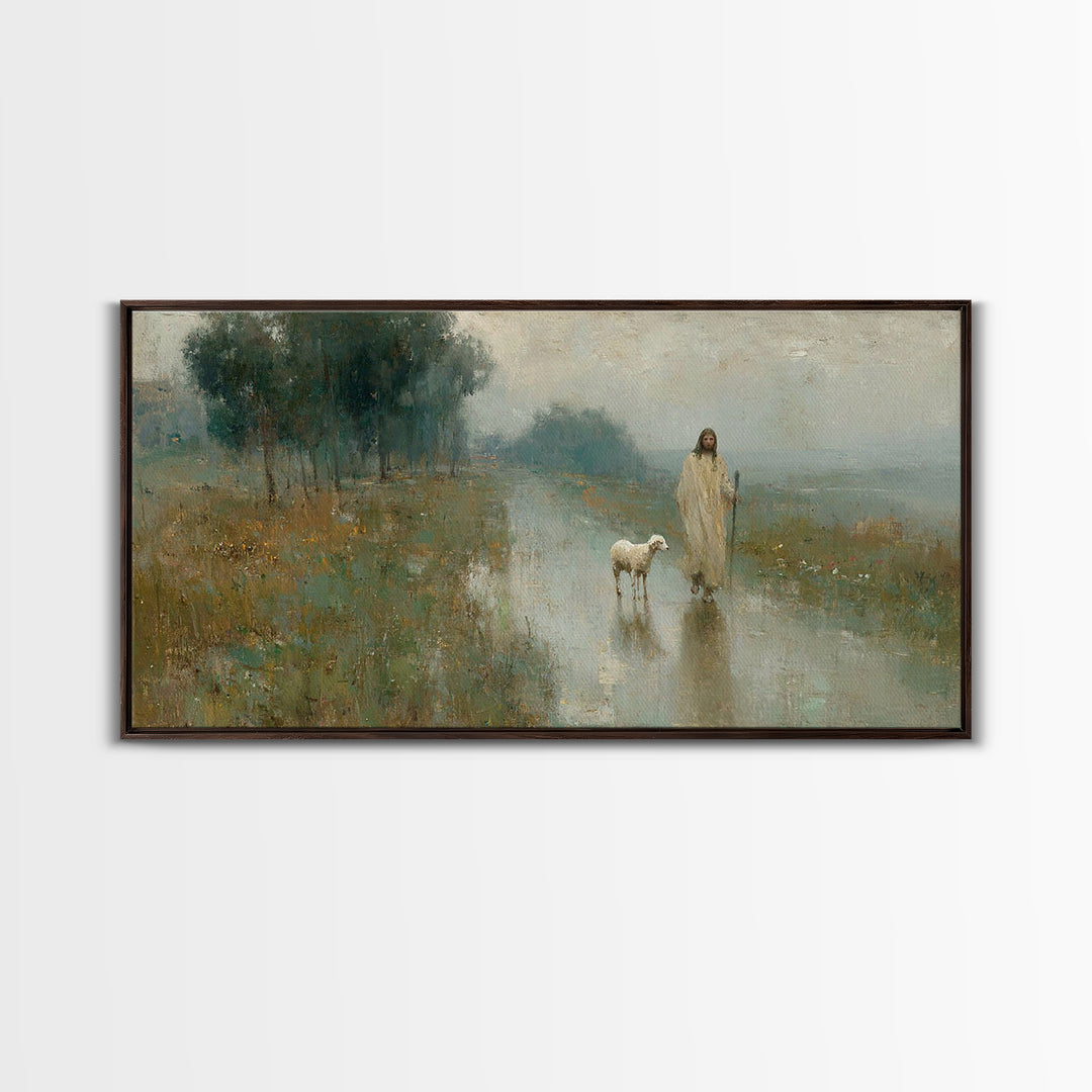 Morning Path Grace – Framed Canvas Print – Christian Wall Art – Jesus Painting – Christian Art Canvas – Christian Decor – Christian Art