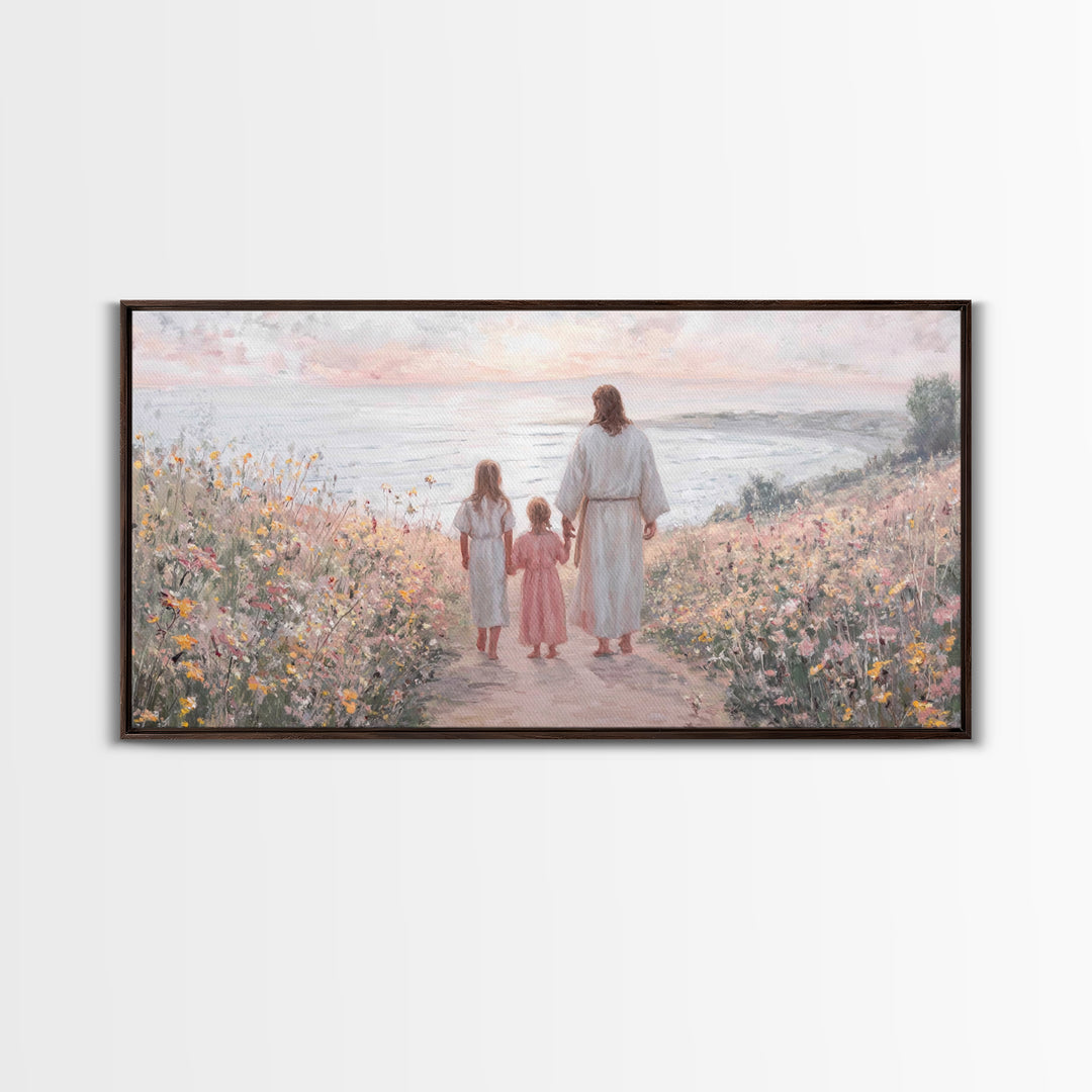Soft Horizon Faith, Framed Canvas Print, Christian Art Canvas, Christian Wall Art, Christian Decor, Jesus Painting, Christian Art