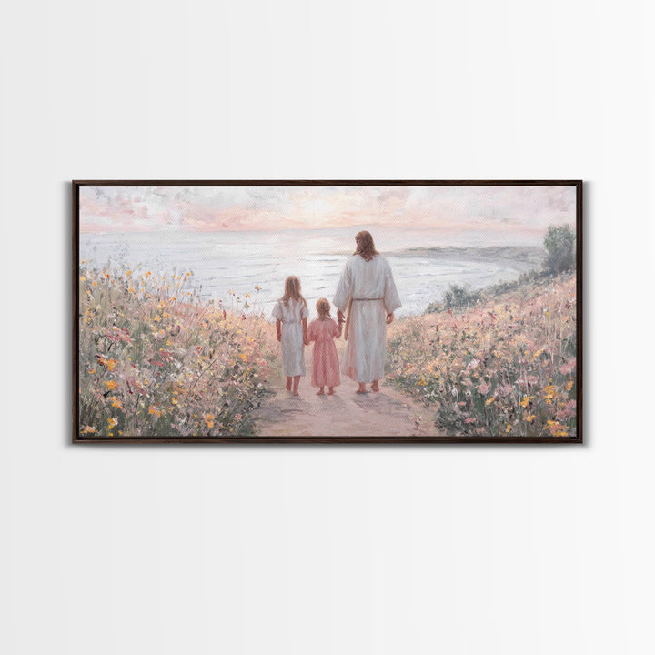 Soft Horizon Faith, Framed Canvas Print, Christian Art Canvas, Christian Wall Art, Christian Decor, Jesus Painting, Christian Art