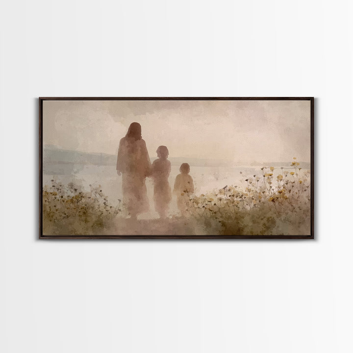 Blossoms By The Sea | Framed Canvas Print | Christian Decor | Christian Art Canvas | Jesus Painting | Christian Art | Christian Wall Art
