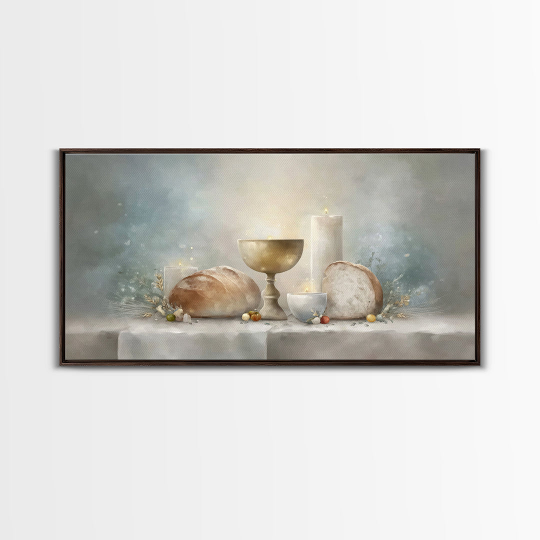 Holy Supper Glow | Framed Canvas Print | Christian Art Canvas | Christian Wall Art | Christmas Art Prints | Christian Christmas Decor | Chr