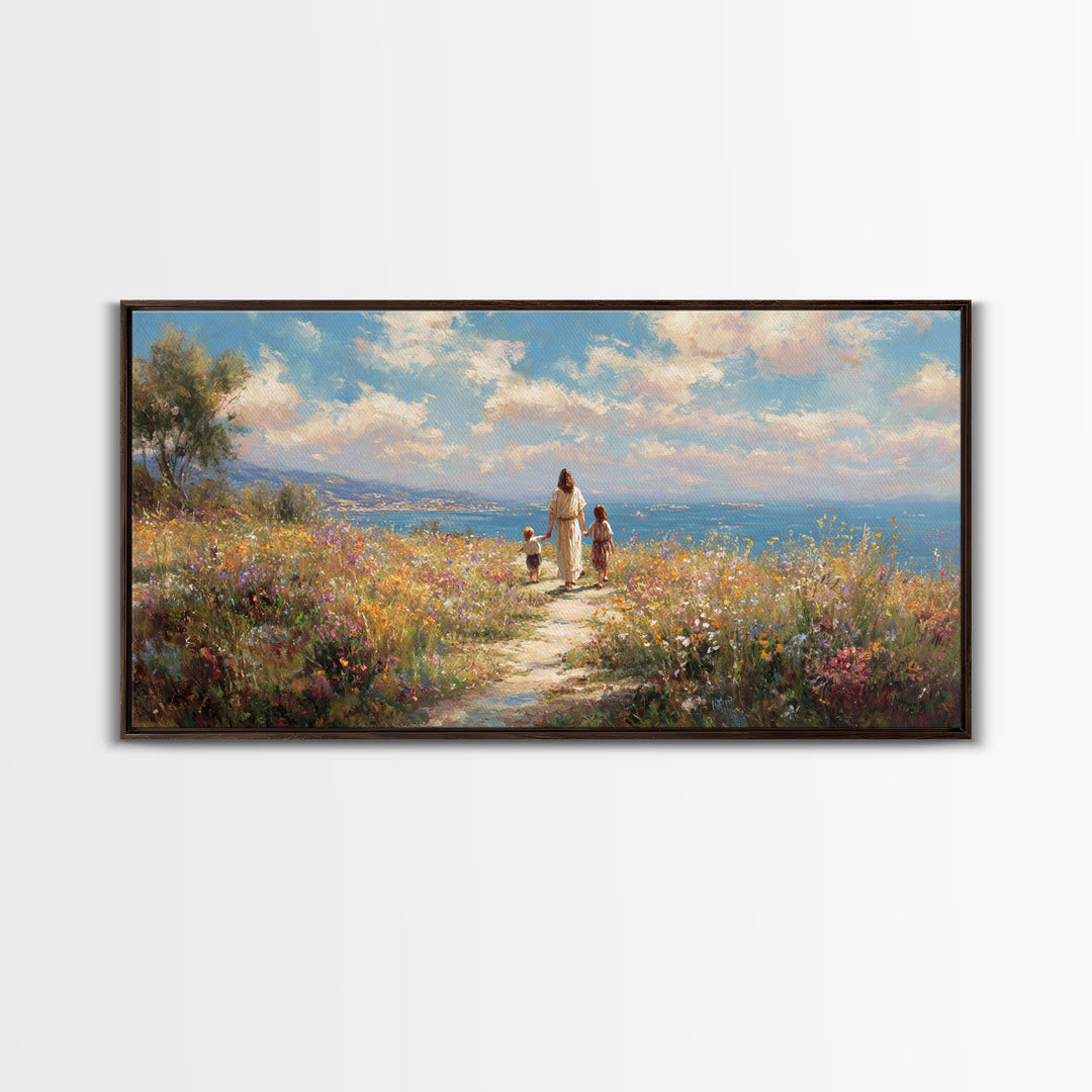 Fields Of Mercy – Framed Canvas Print – Christian Wall Art – Jesus Painting – Christian Art Canvas – Christian Gift Ideas – Christmas Art