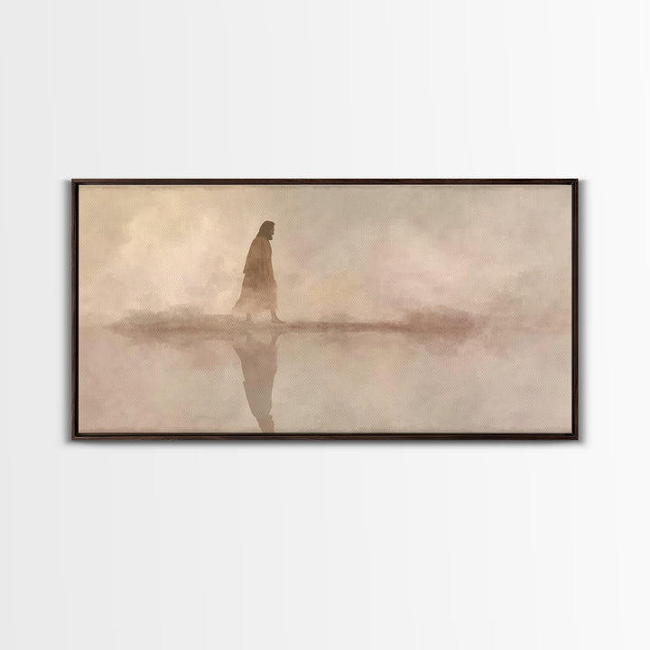 Desert Mist Peace, Framed Canvas Print, Christian Wall Art, Jesus Painting, Christian Art Canvas, Christian Gift, Christian Christmas Art