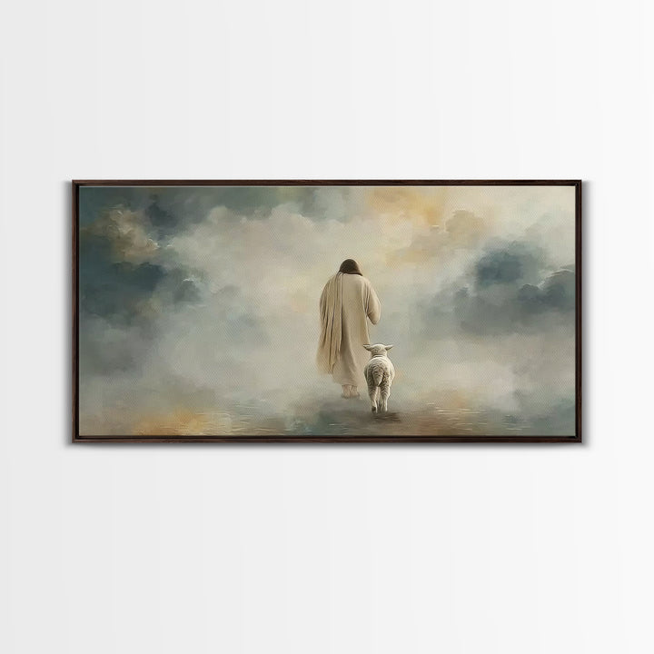 Shepherds In Light – Framed Canvas Print – Christian Wall Art – Christian Art – Jesus Painting – Christian Christmas Art – Gift Ideas