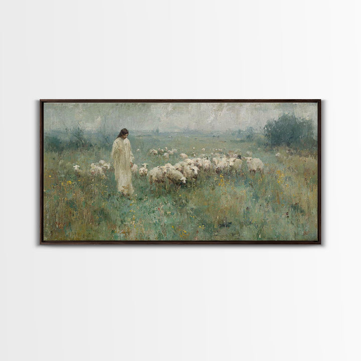 Fields Of Mercy, Framed Canvas Print, Christian Art Canvas, Christian Wall Art, Jesus Painting, Christian Art Print, Christian Gift, Christ