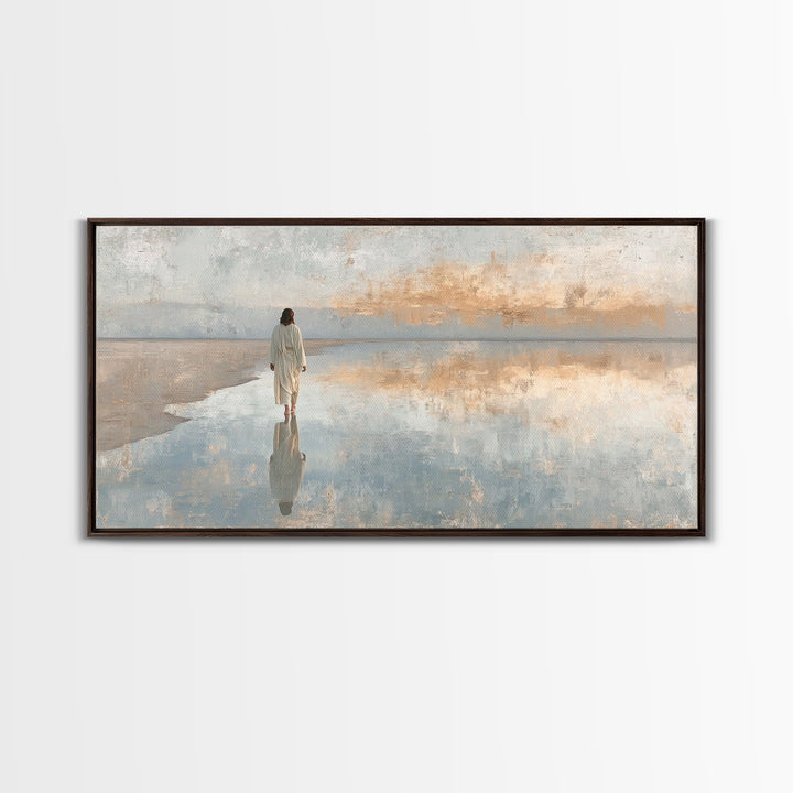 Still Waters, Framed Canvas Print, Christian Art Canvas, Jesus Wall Art, Christian Decor, Christmas Art, Christian Painting, Holiday Art