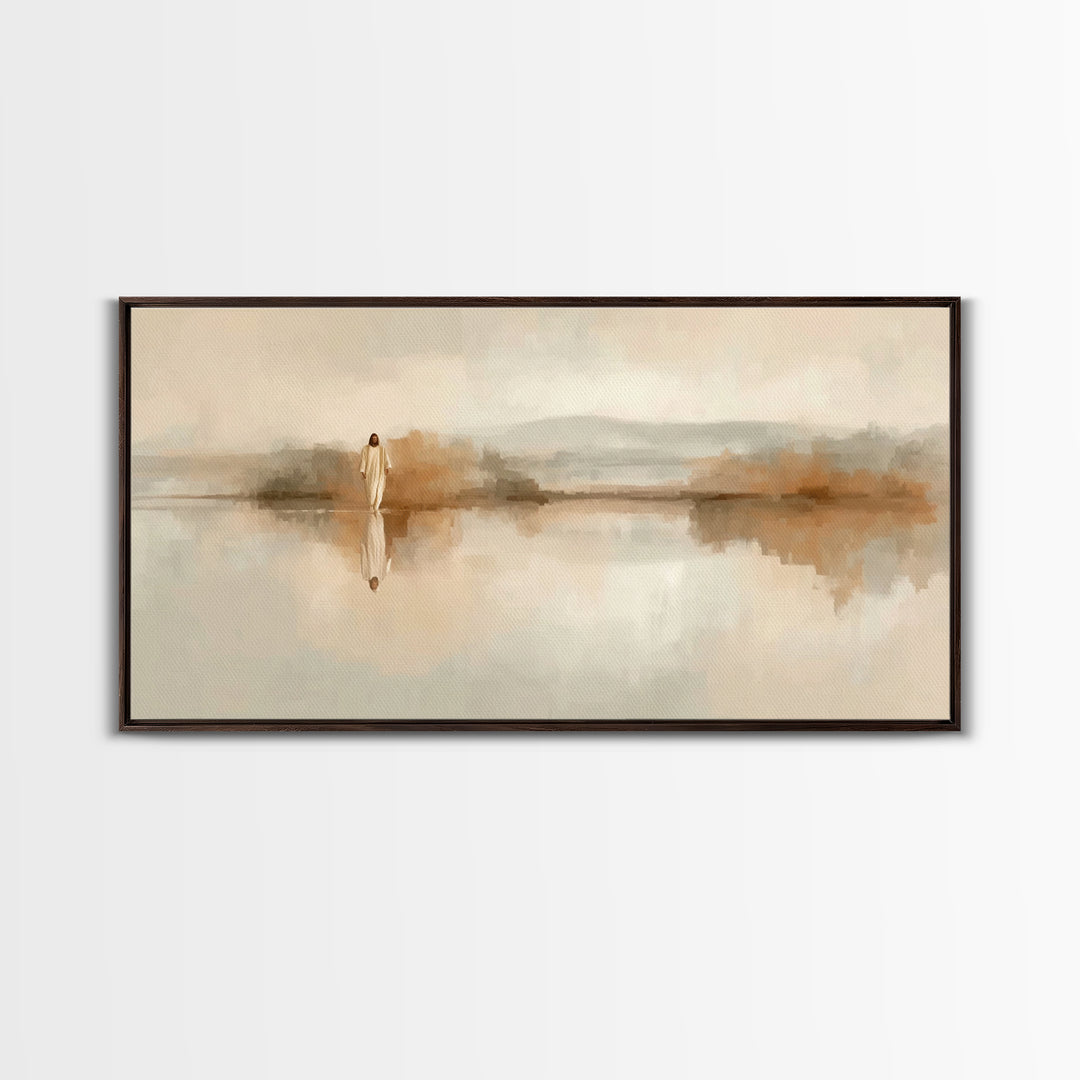 Quiet Horizon - Framed Canvas Print - Christian Art Print - Jesus Art Canvas - Christmas Decor - Christian Wall Art - Sacred Art - Holiday
