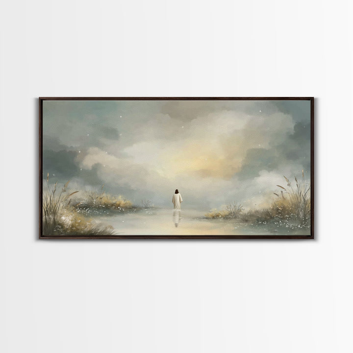 Heavenly Path | Framed Canvas Print | Christian Wall Art | Jesus Painting | Christmas Art | Christian Decor | Large Christian Art | Faith A