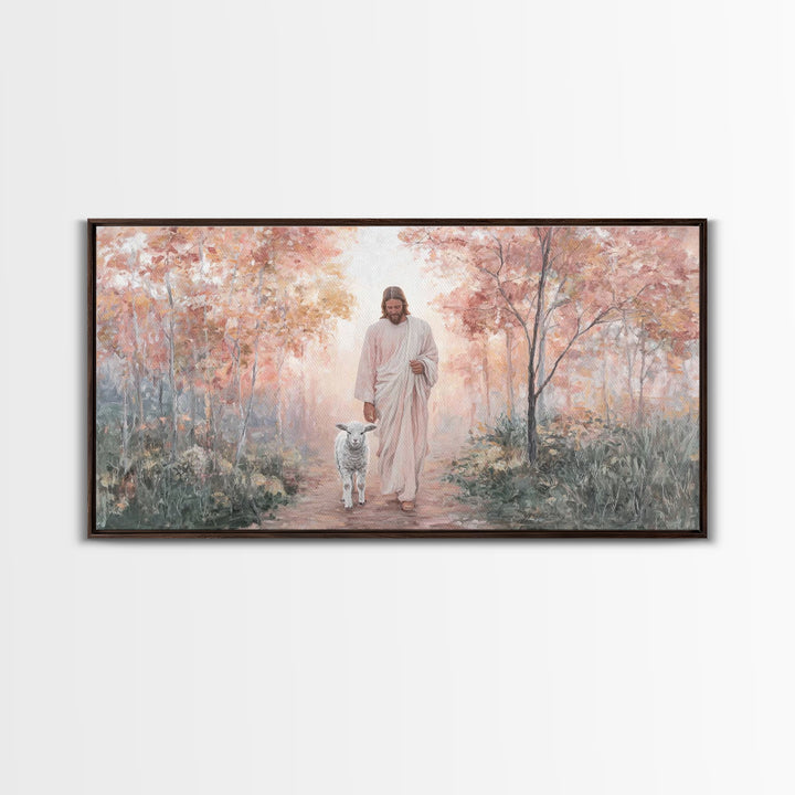 Gentle Shepherd - Framed Canvas Print - Christian Art Canvas - Jesus Wall Art - Christmas Art - Christian Painting - Holiday Art - Faith Ar