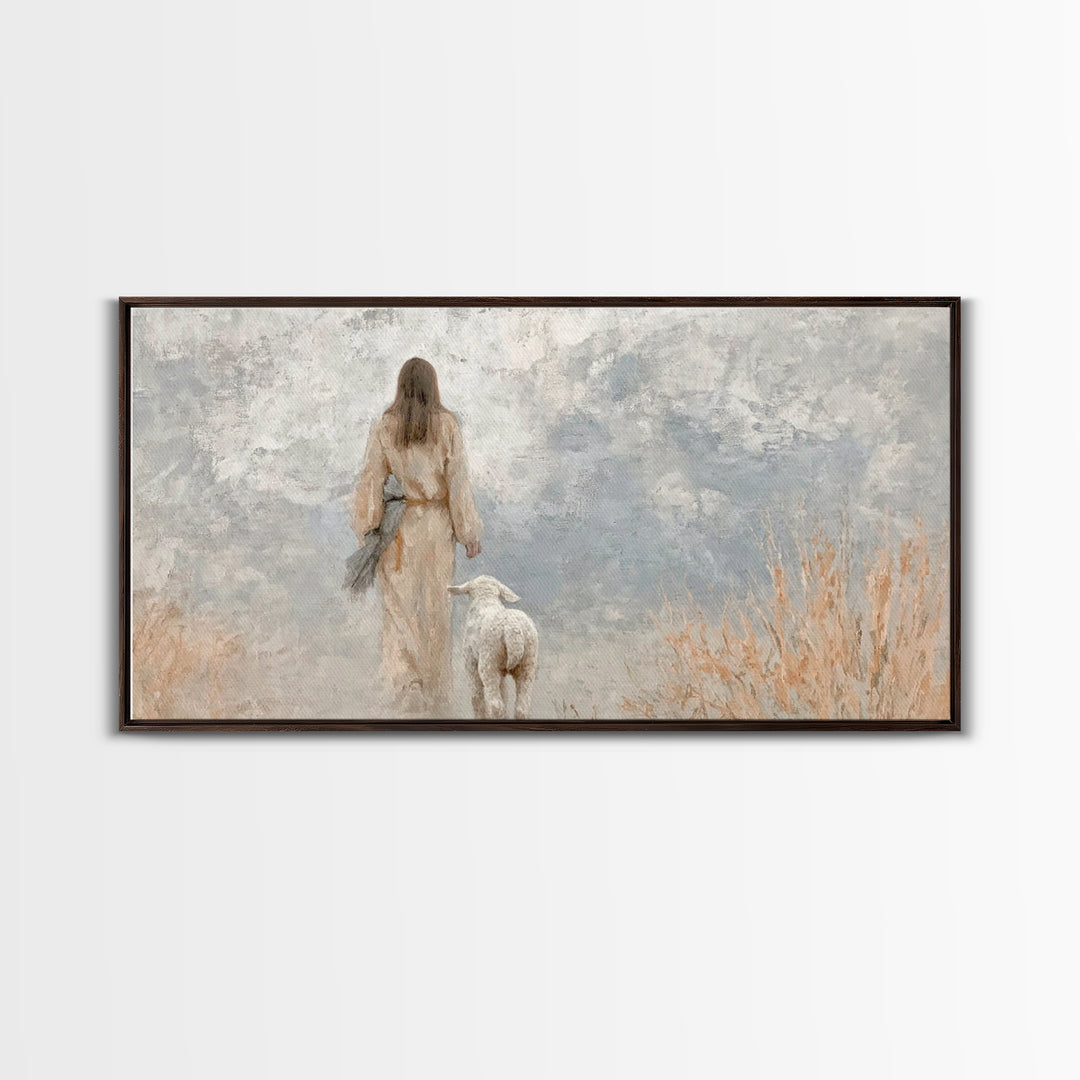 Shepherd's Road | Framed Canvas Print | Christian Art | Jesus Canvas Art | Christmas Wall Art | Christian Painting | Holiday Art