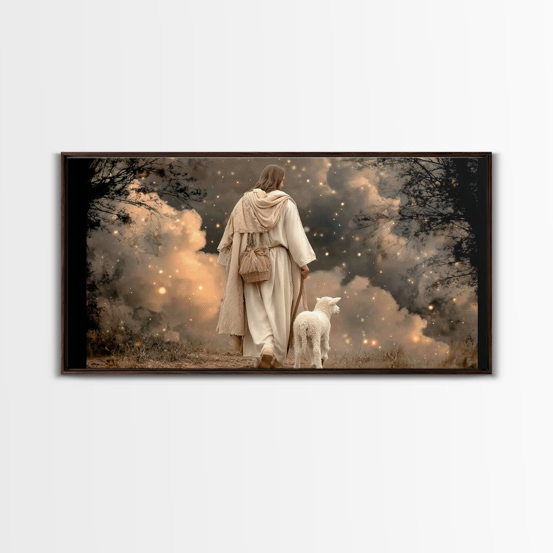 Starfield Journey, Framed Canvas Print, Christian Wall Art, Jesus Painting, Christian Art Canvas, Christmas Art Prints, Christian Gift Idea