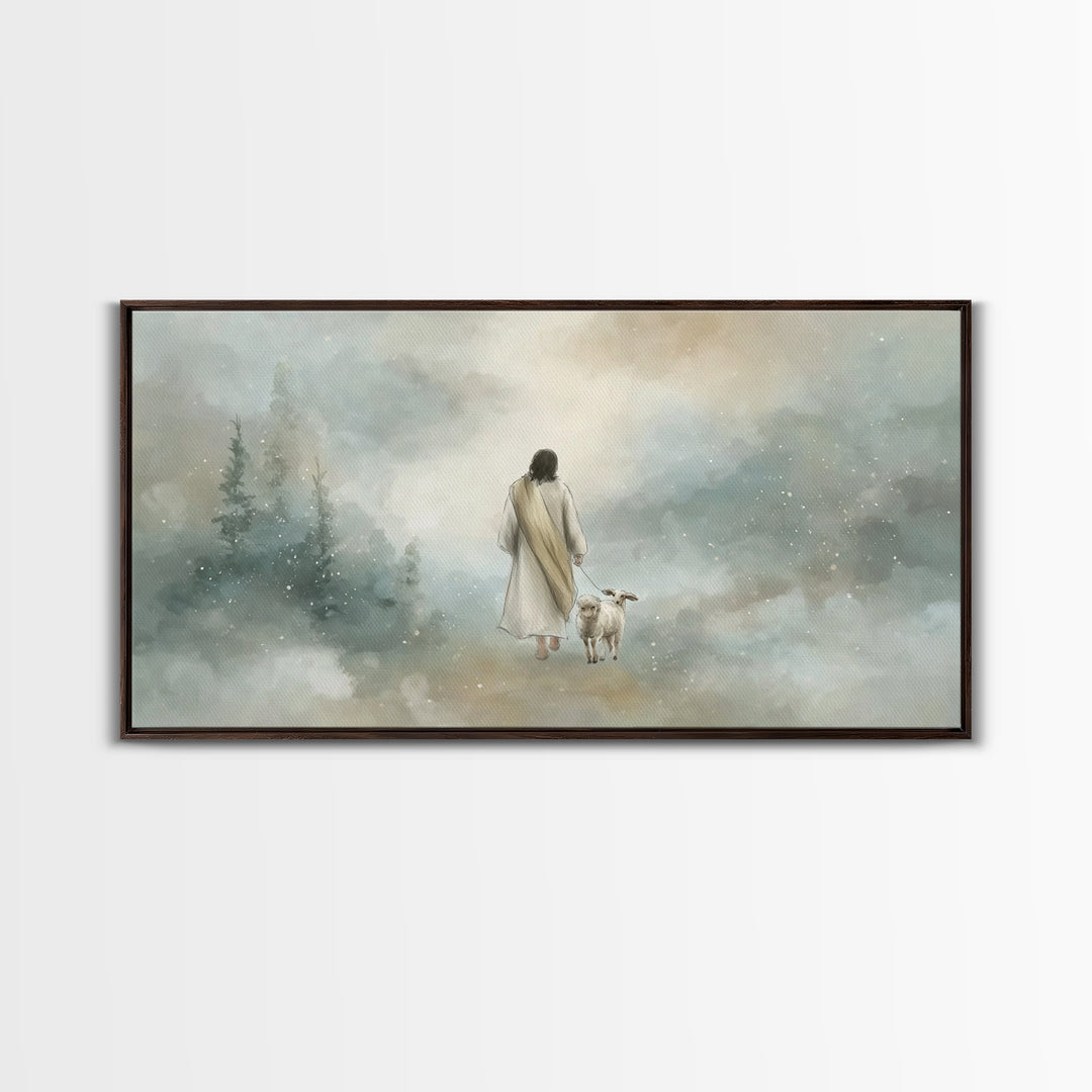Heavenly Walk – Framed Canvas Print – Christian Art Canvas – Jesus Painting – Christian Wall Art – Christmas Art Work – Christian Decor