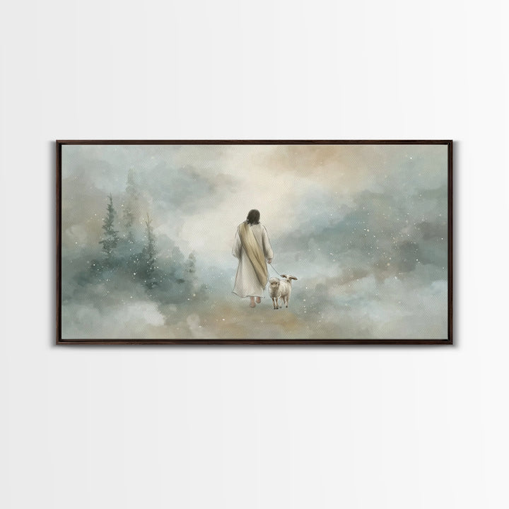 Heavenly Walk – Framed Canvas Print – Christian Art Canvas – Jesus Painting – Christian Wall Art – Christmas Art Work – Christian Decor