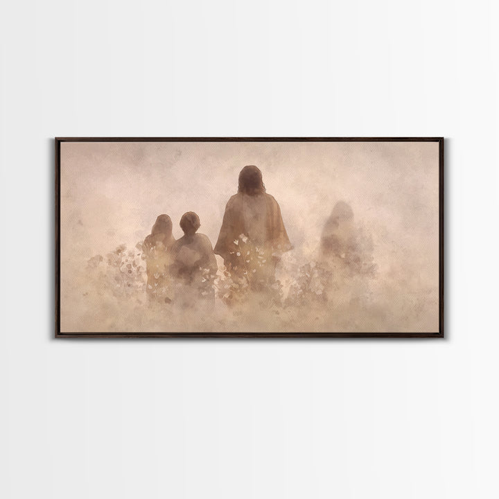 Silent Meadow Light – Framed Canvas Print – Christian Wall Art – Christian Art Canvas – Jesus Painting – Christmas Wall Art – Christian Gif
