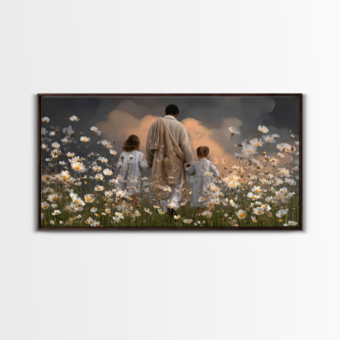Gathered In Hope | Framed Canvas Print | Christian Art Canvas | Christian Wall Art | Jesus Painting | Christian Christmas Art | Christian D