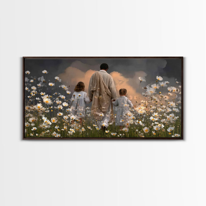Gathered In Hope | Framed Canvas Print | Christian Art Canvas | Christian Wall Art | Jesus Painting | Christian Christmas Art | Christian D