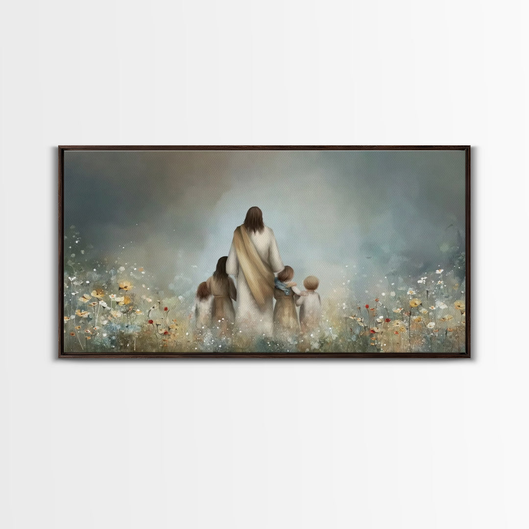 Blossoms Of Grace – Framed Canvas Print – Christian Wall Art – Jesus Painting – Christian Art Canvas – Christian Christmas Art – Christian