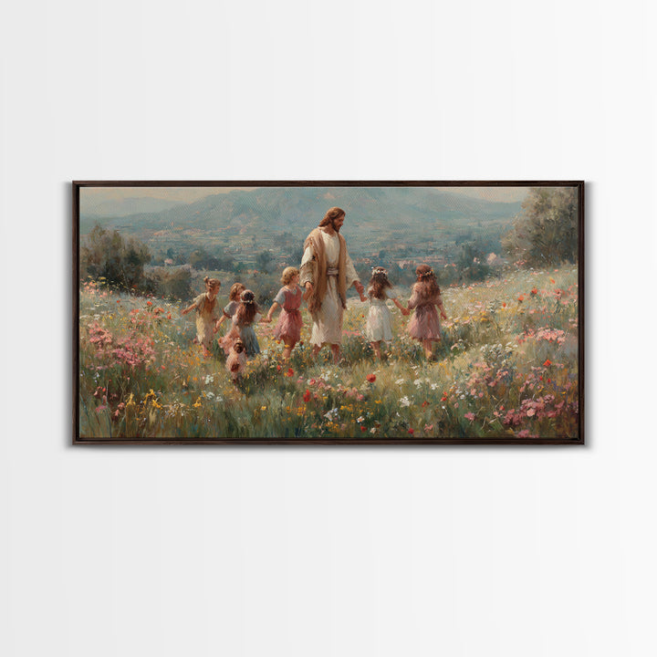 Garden Of Promise – Framed Canvas Print – Christian Art Canvas – Jesus Painting – Christian Wall Art – Christmas Art Prints – Christian Gif