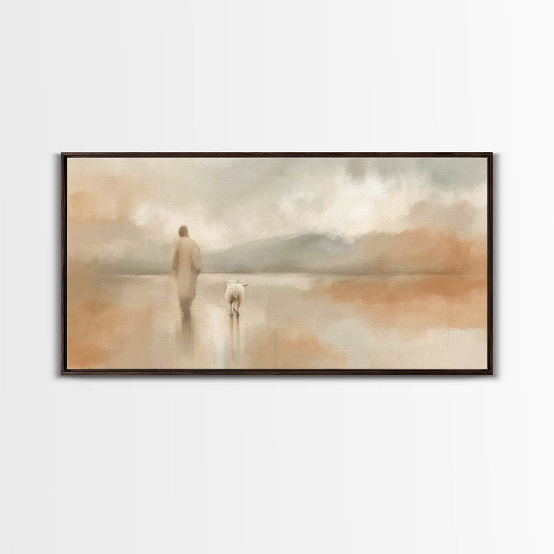 Eternal Light Trail – Framed Canvas Print – Christian Art Print – Jesus Painting – Christian Wall Art – Minimalist Christian Art – Christia