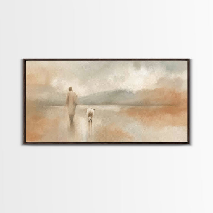 Eternal Light Trail – Framed Canvas Print – Christian Art Print – Jesus Painting – Christian Wall Art – Minimalist Christian Art – Christia