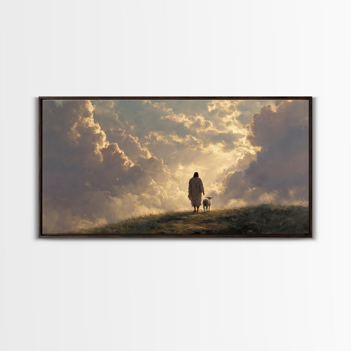 Heavenly Pathway – Framed Canvas Print – Jesus Christmas Art – Christian Art Canvas – Christian Wall Art – Large Christian Painting – Chris