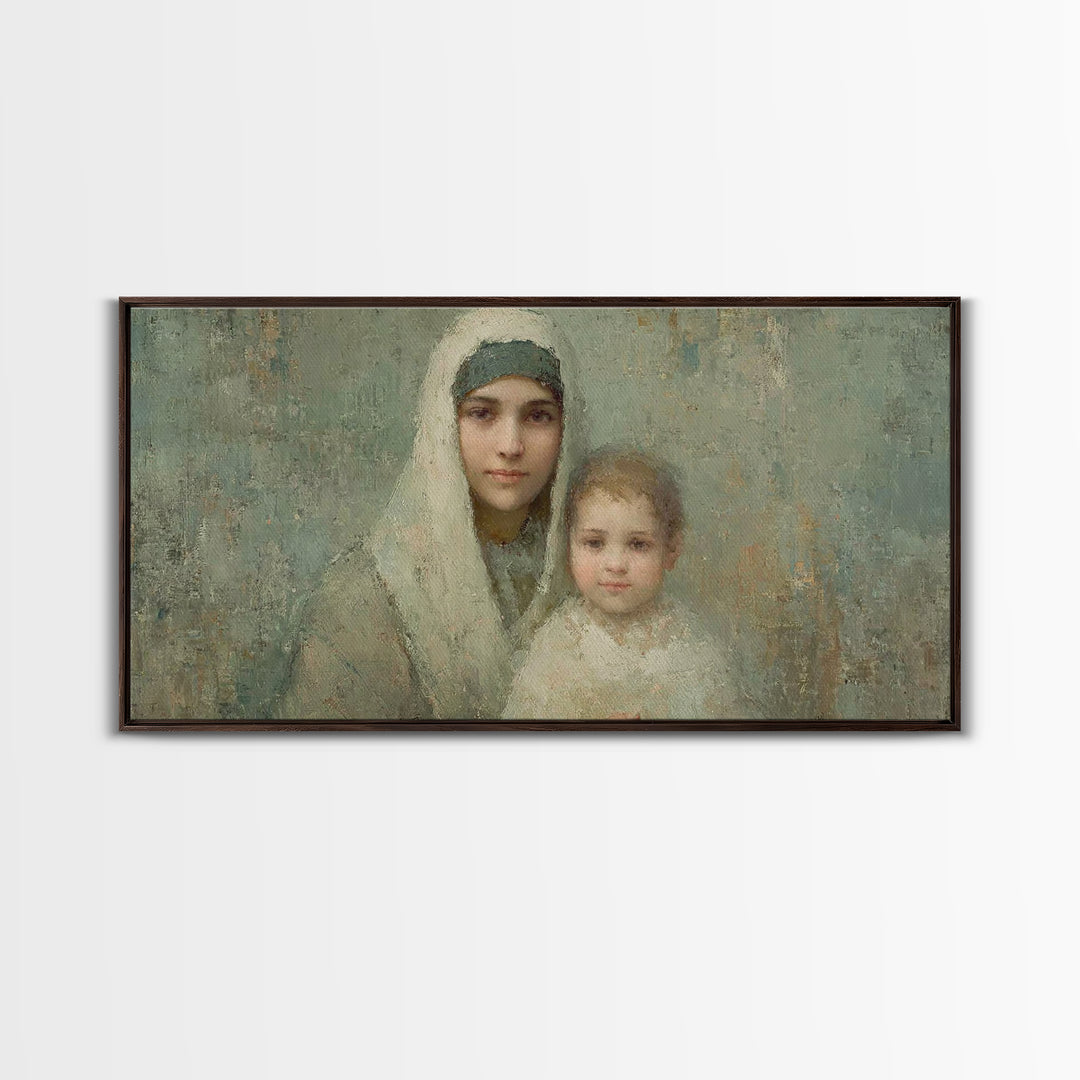 Light Of Mercy – Framed Canvas Print – Christian Wall Art – Christian Art Canvas – Mary And Jesus Painting – Christmas Art – Jesus Art