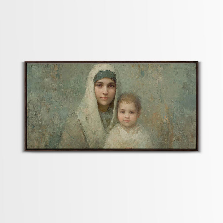 Light Of Mercy – Framed Canvas Print – Christian Wall Art – Christian Art Canvas – Mary And Jesus Painting – Christmas Art – Jesus Art
