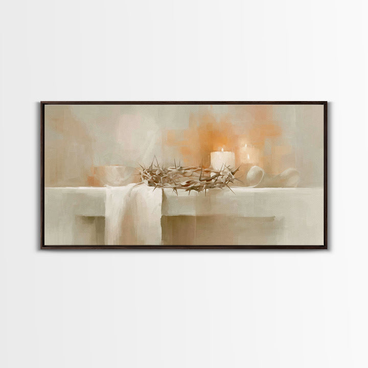 Crown Of Light | Framed Canvas Print | Christian Art Canvas | Christian Wall Art | Minimalist Christian Art | Christian Decor | Christian A