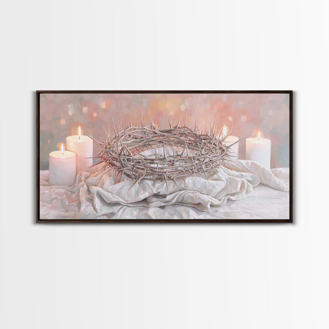 Thorns Of Glory, Framed Canvas Print, Christian Art Canvas, Christian Wall Art, Moody Christian Art, Christian Paintings, Christian Gift Id