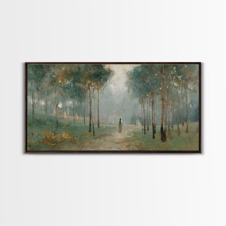 Morning Hope Trail – Framed Canvas Print – Christian Wall Art – Christian Art Canvas – Moody Christian Art – Christmas Art – Art Print
