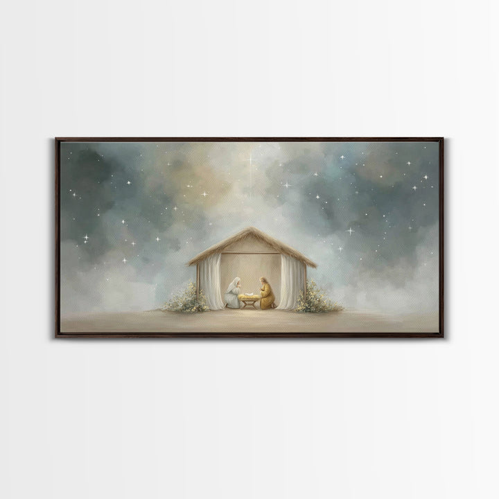Autumn Grace Walk – Framed Canvas Print – Christian Wall Art – Christian Art Canvas – Subtle Christian Art – Jesus Painting – Art Print