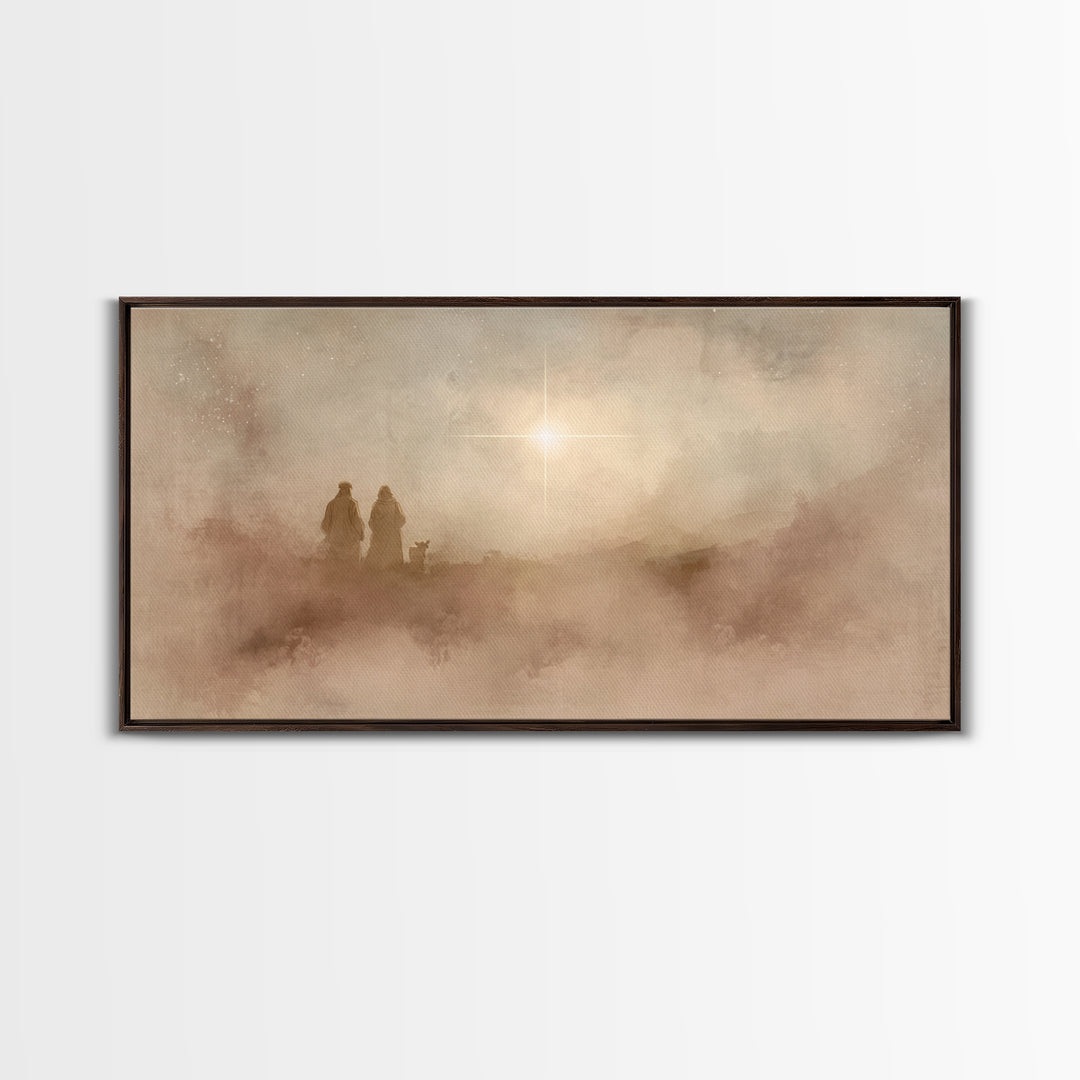 Holy Mist Rising, Framed Canvas Print, Christian Art Canvas, Christian Christmas Art, Christmas Art, Christian Wall Art, Christian Gift Ide