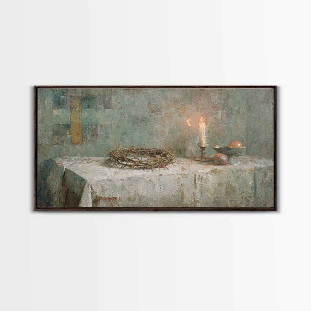 Holy Offering – Framed Canvas Print – Christian Wall Art – Christian Art Canvas – Vintage Christian Art – Christian Art Painting – Christia