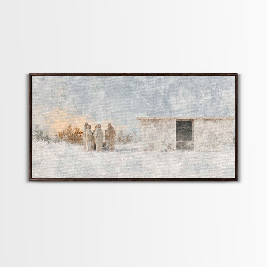 Humble Manger Night – Framed Canvas Print – Christian Wall Art – Christian Art Canvas – Jesus Christmas Art – Christmas Art – Art Print