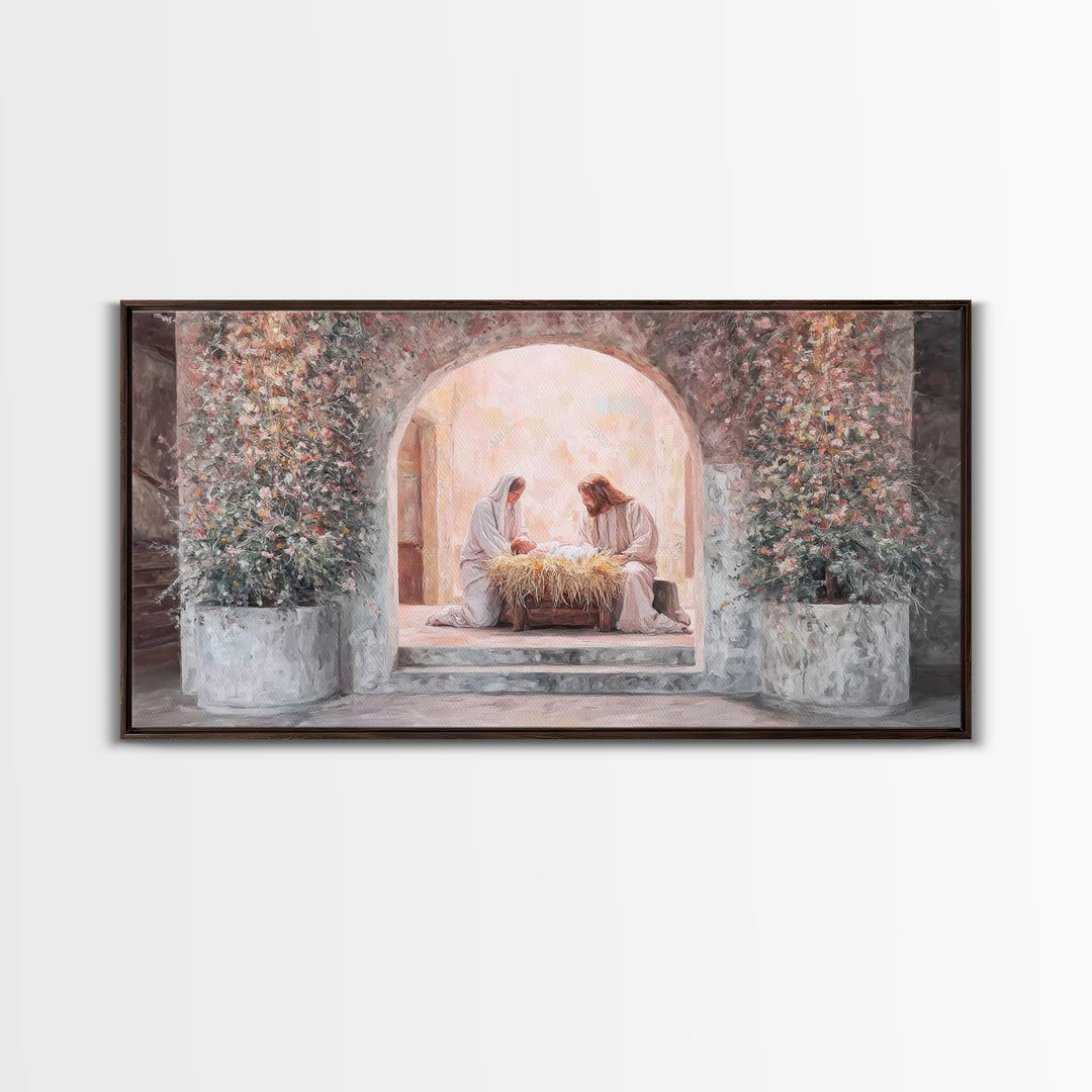 Radiant Nativity – Framed Canvas Print – Christian Christmas Art – Christian Art Canvas – Jesus Painting – Christian Decor For Home