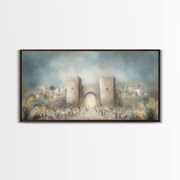 Triumphal Entry – Framed Canvas Print – Christian Art Canvas – Christian Painting – Christian Wall Art – Christian Christmas Decor