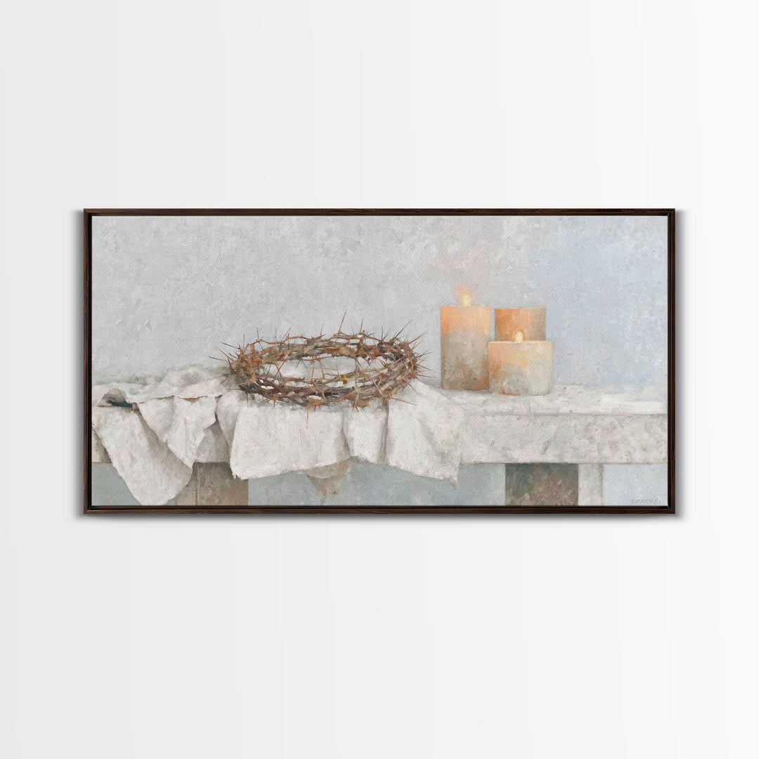 Crown Of Mercy – Framed Canvas Print – Christian Wall Art – Christian Art Canvas – Jesus Painting – Christian Christmas Art